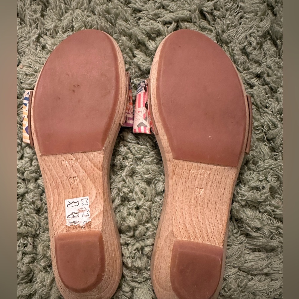 SEILENNA WOOD SOLE SLIDE SANDAL Mulitcolored Size 37 - Picture 8 of 9